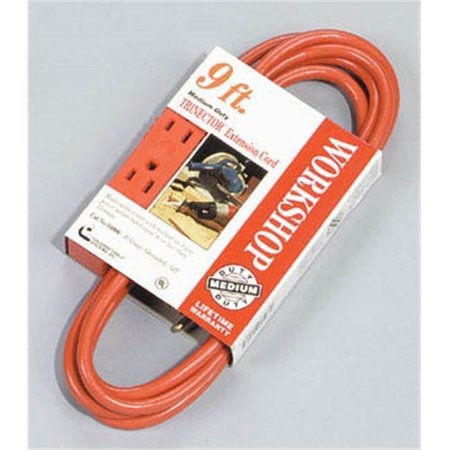 SOUTHWIRE Coleman Cable 9ft. 5.3 Orange Trinector Three-Way Power Extension Cord  04006 4006
